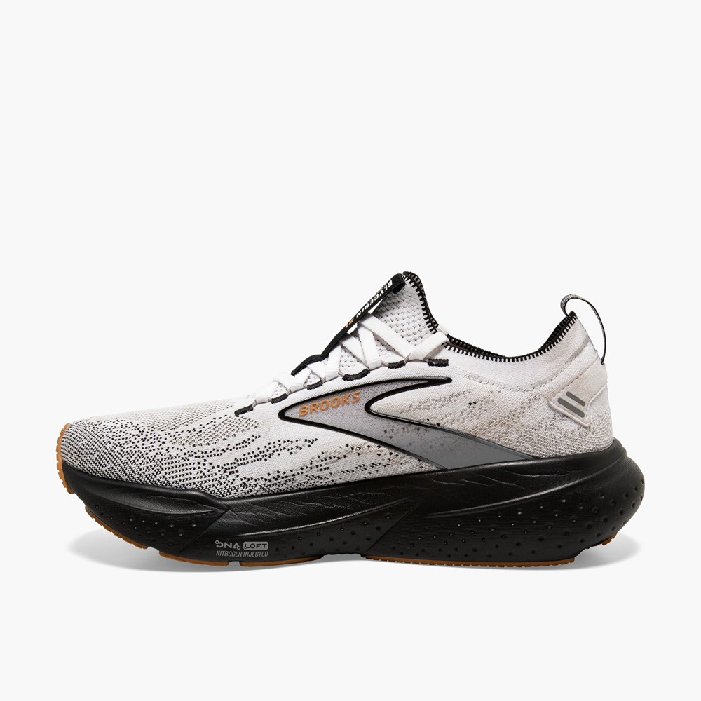 Chaussures Running Route Brooks Glycerin StealthFit 21 Blanche Grise Noir Homme | BIA-7189921